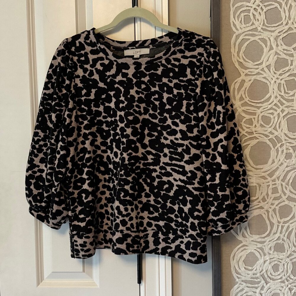 Loft Animal Print Top Size Medium